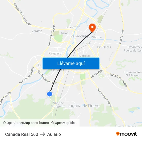 Cañada Real 560 to Aulario map
