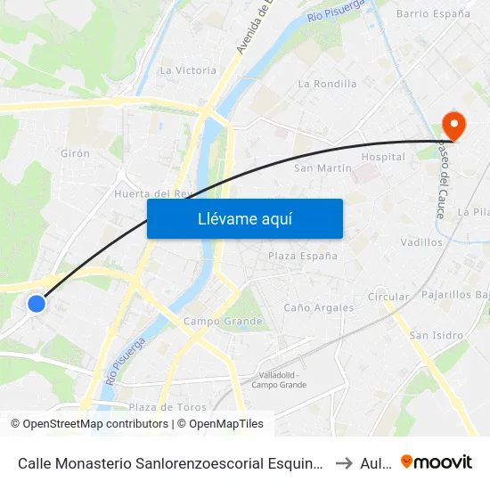 Calle Monasterio Sanlorenzoescorial Esquina Sanestebangormaz to Aulario map