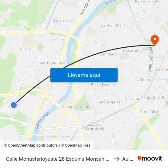 Calle Monasterioyuste 28 Esquina Monsanlorenzoescorial to Aulario map