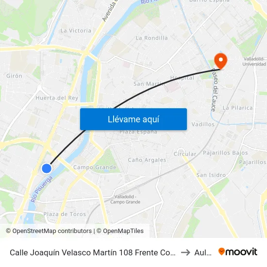 Calle Joaquín Velasco Martín 108 Frente Col. María Molina to Aulario map
