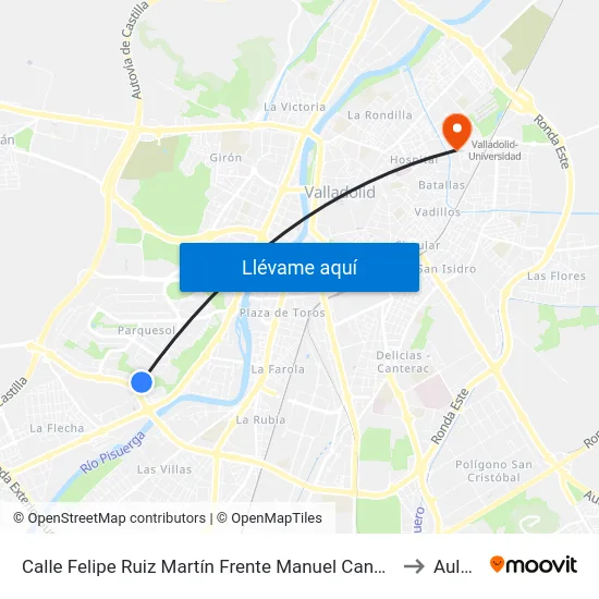 Calle Felipe Ruiz Martín Frente Manuel Canesí Acevedo to Aulario map