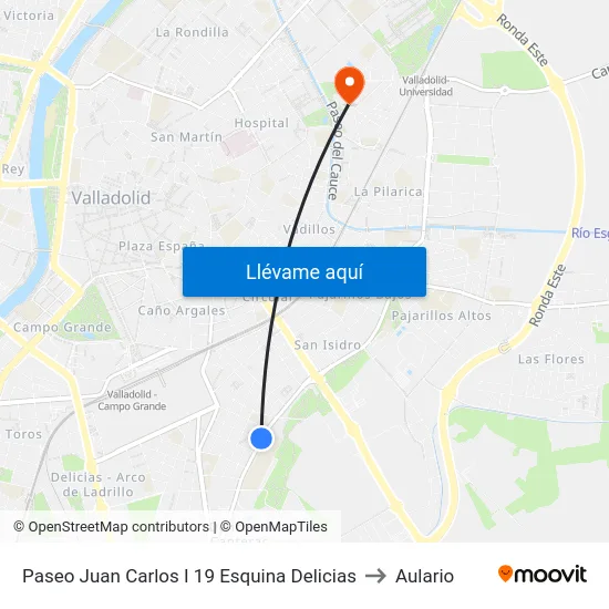 Paseo Juan Carlos I 19 Esquina Delicias to Aulario map