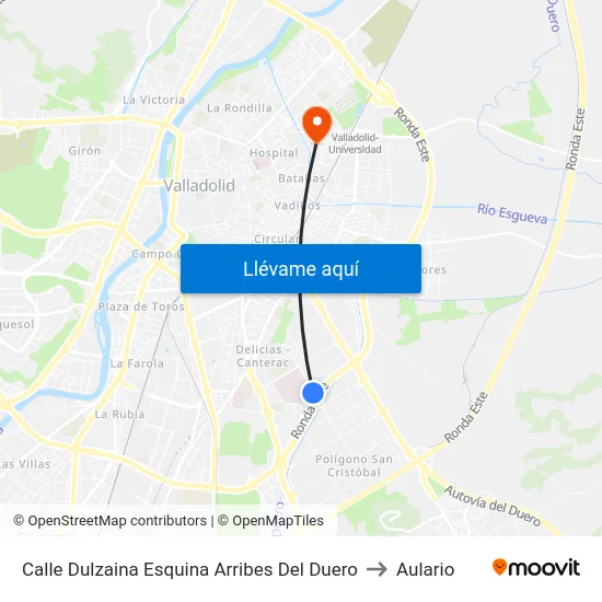 Calle Dulzaina Esquina Arribes Del Duero to Aulario map