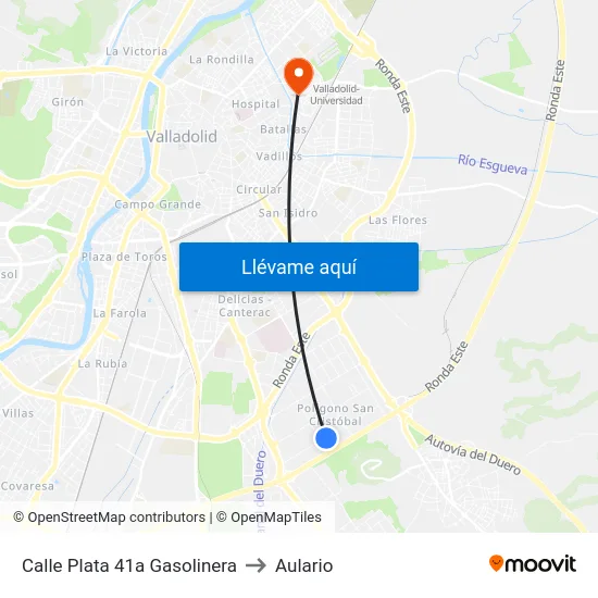 Calle Plata 41a Gasolinera to Aulario map