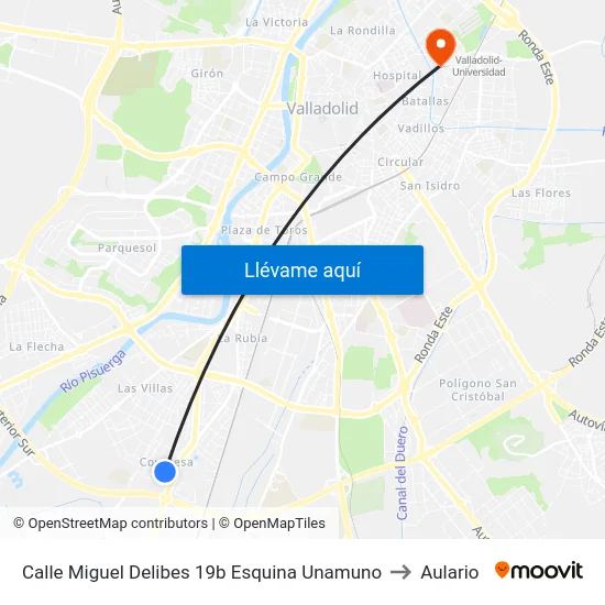 Calle Miguel Delibes 19b Esquina Unamuno to Aulario map