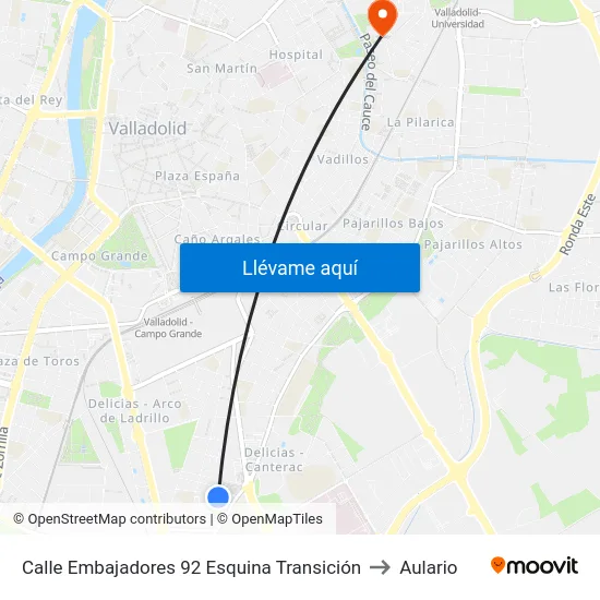Calle Embajadores 92 Esquina Transición to Aulario map