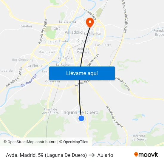 Avda. Madrid, 59 (Laguna De Duero) to Aulario map