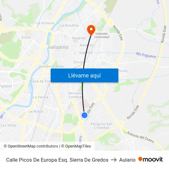 Calle Picos De Europa Esq. Sierra De Gredos to Aulario map