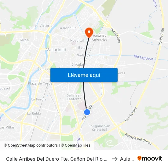 Calle Arribes Del Duero Fte. Cañón Del Río Lobos to Aulario map