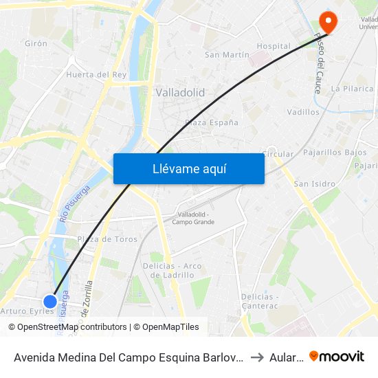 Avenida Medina Del Campo Esquina Barlovento to Aulario map