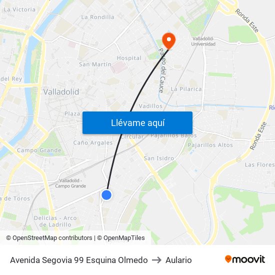 Avenida Segovia 99 Esquina Olmedo to Aulario map
