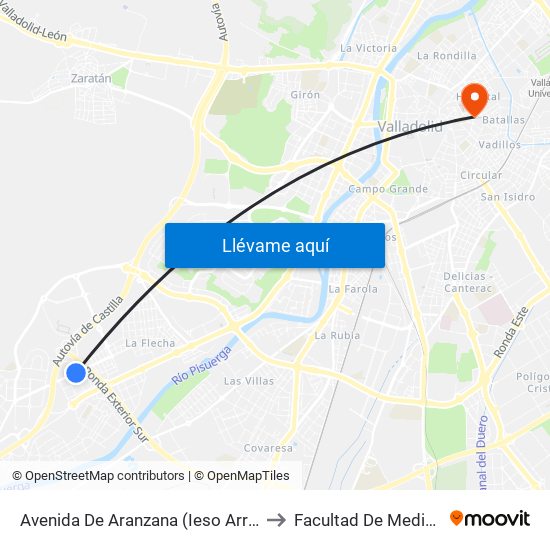 Avenida De Aranzana (Ieso Arroyo) to Facultad De Medicina map