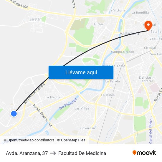 Avda. Aranzana, 37 to Facultad De Medicina map