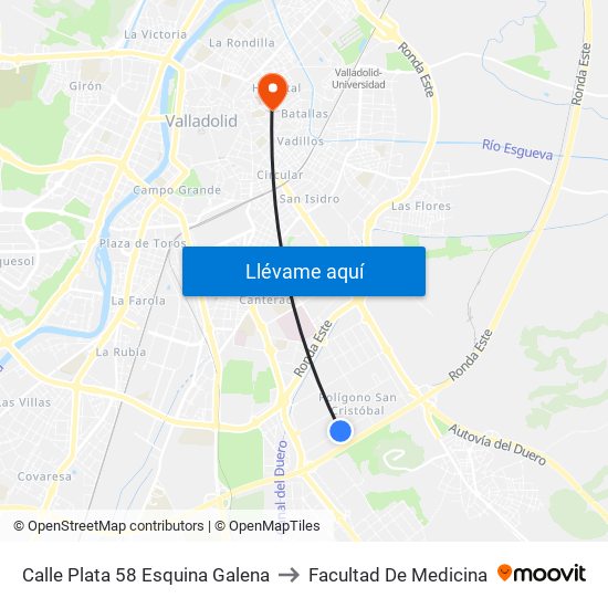Calle Plata 58 Esquina Galena to Facultad De Medicina map