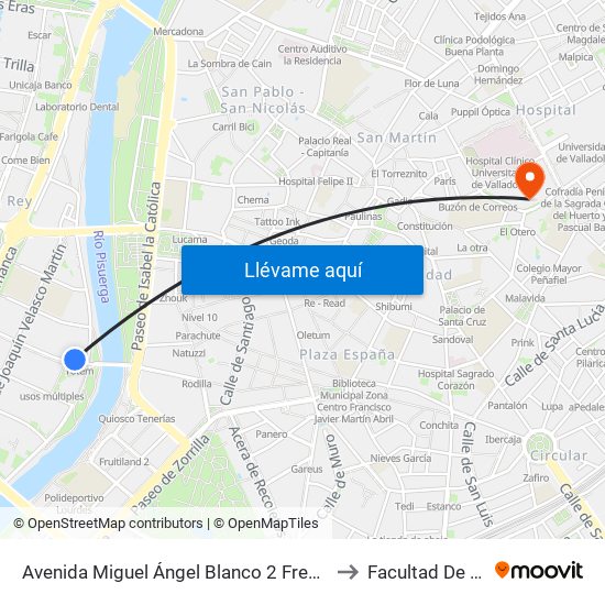 Avenida Miguel Ángel Blanco 2 Frente Plaza Del Milenio to Facultad De Medicina map