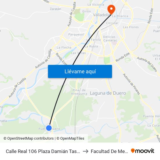 Calle Real 106 Plaza Damián Tascón Prieto to Facultad De Medicina map