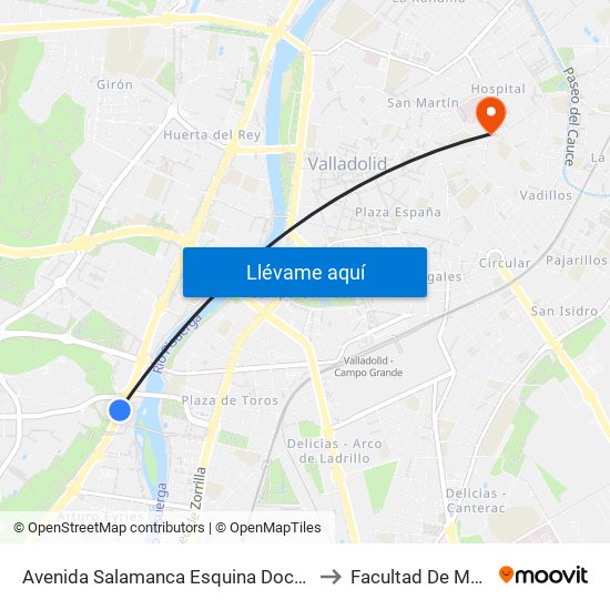 Avenida Salamanca Esquina Doctor Villacián to Facultad De Medicina map