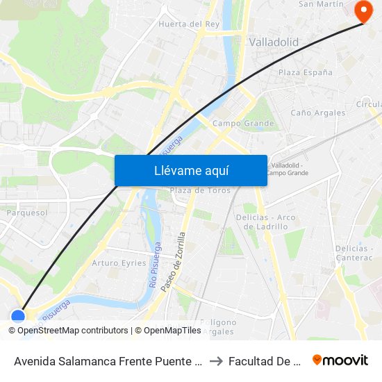 Avenida Salamanca Frente Puente De La Hispanidad to Facultad De Medicina map