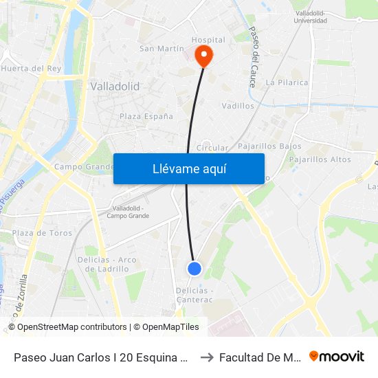 Paseo Juan Carlos I 20 Esquina General Shelly to Facultad De Medicina map
