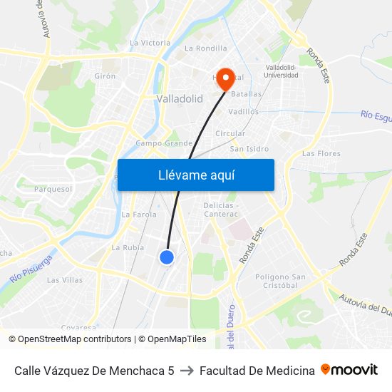 Calle Vázquez De Menchaca 5 to Facultad De Medicina map
