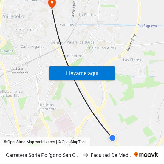 Carretera Soria Polígono San Cristóbal to Facultad De Medicina map