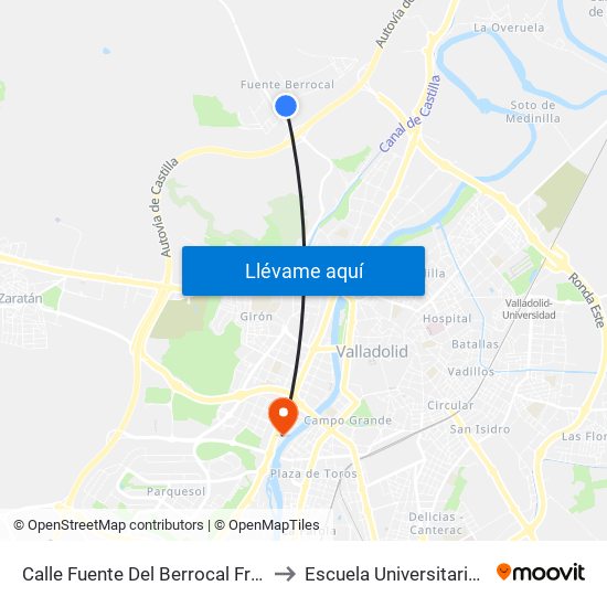 Calle Fuente Del Berrocal Frente Gasolinera to Escuela Universitaria Politécnica map