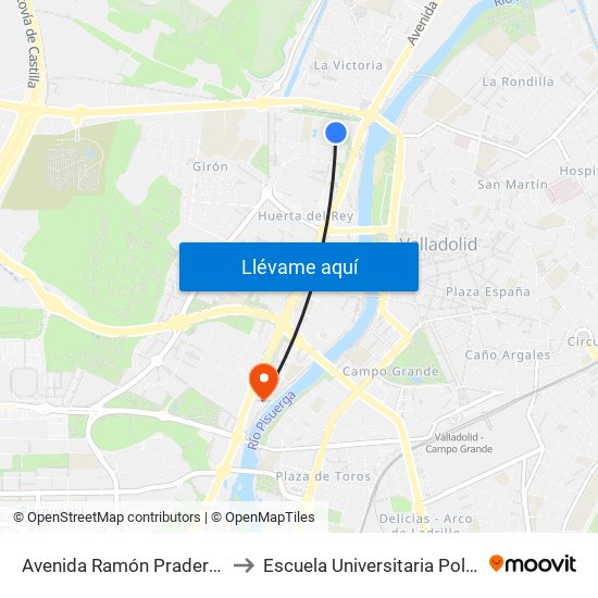 Avenida Ramón Pradera 15-17 to Escuela Universitaria Politécnica map