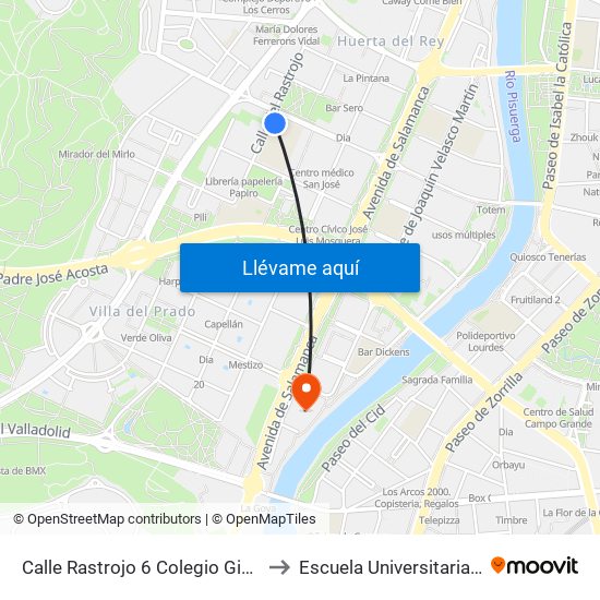 Calle Rastrojo 6 Colegio Giner De Los Ríos to Escuela Universitaria Politécnica map