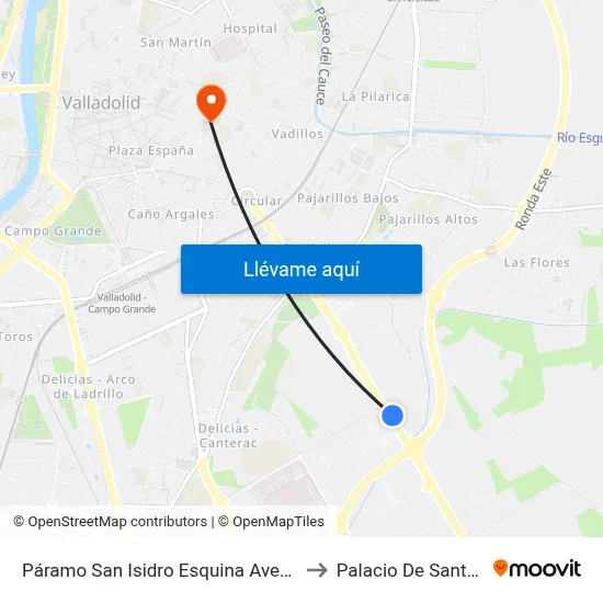 Páramo San Isidro Esquina Avenida Soria to Palacio De Santa Cruz map