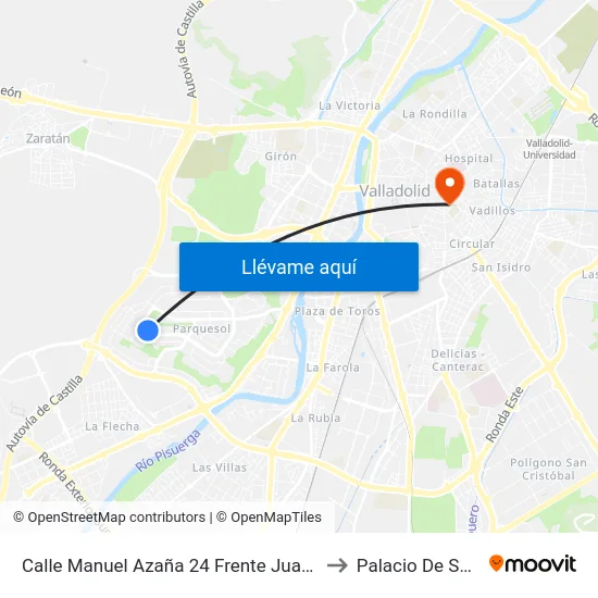 Calle Manuel Azaña 24 Frente Juan García Hortelano to Palacio De Santa Cruz map