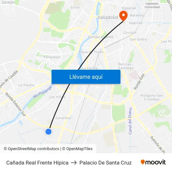 Cañada Real Frente Hípica to Palacio De Santa Cruz map