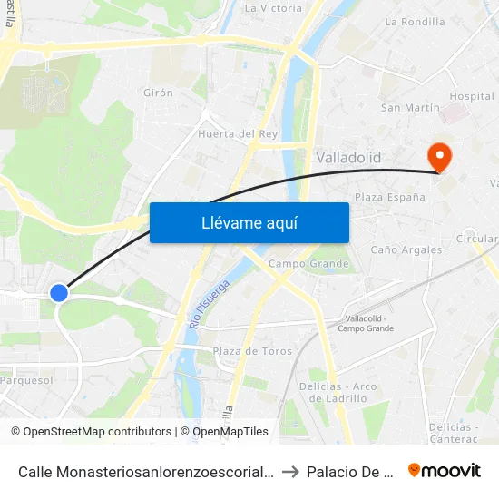 Calle Monasteriosanlorenzoescorial C.Culturalmigueldelibes to Palacio De Santa Cruz map