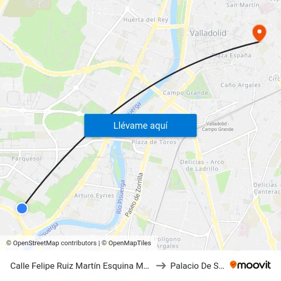 Calle Felipe Ruiz Martín Esquina Manuel Canesí Acevedo to Palacio De Santa Cruz map