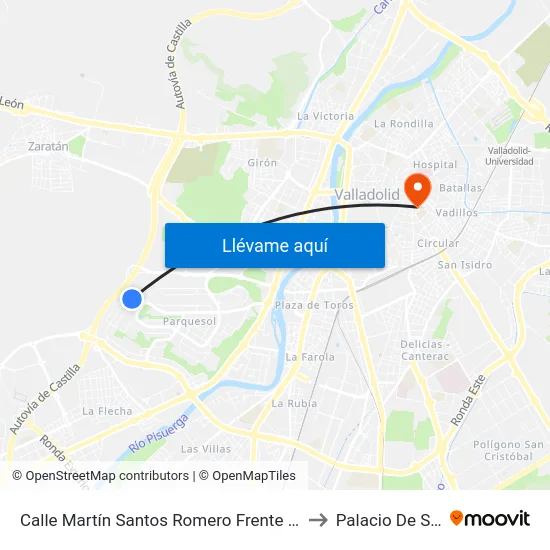Calle Martín Santos Romero Frente Campo José Luis Saso to Palacio De Santa Cruz map