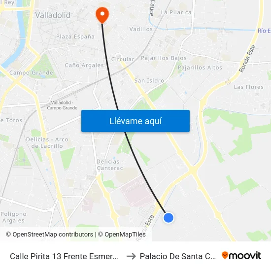 Calle Pirita 13 Frente Esmeralda to Palacio De Santa Cruz map