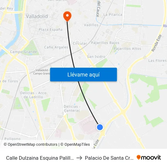 Calle Dulzaina Esquina Palillos to Palacio De Santa Cruz map