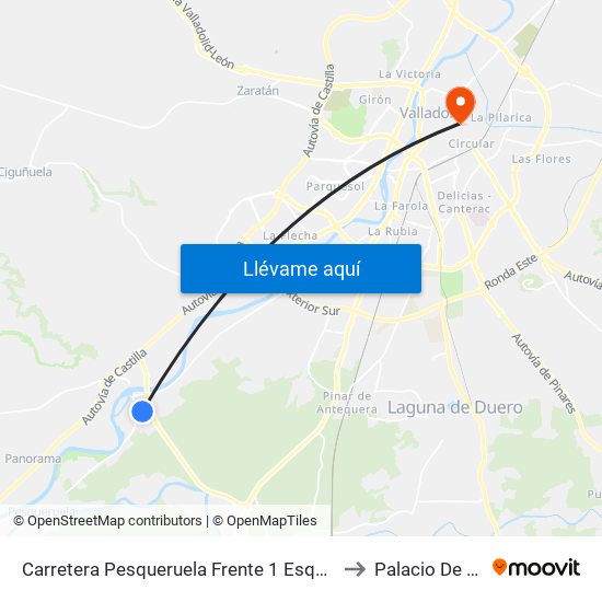 Carretera Pesqueruela Frente 1 Esquina Carretera Puenteduero to Palacio De Santa Cruz map