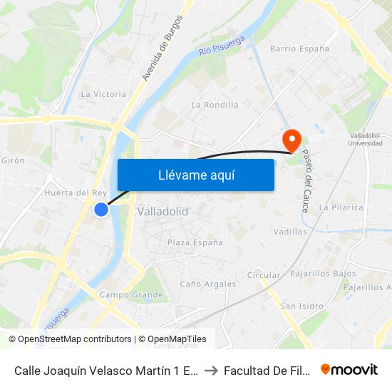 Calle Joaquín Velasco Martín 1 Esquina Avda. Gloria Fuertes to Facultad De Filosofía Y Letras map