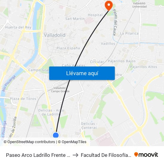 Paseo Arco Ladrillo Frente Transición to Facultad De Filosofía Y Letras map