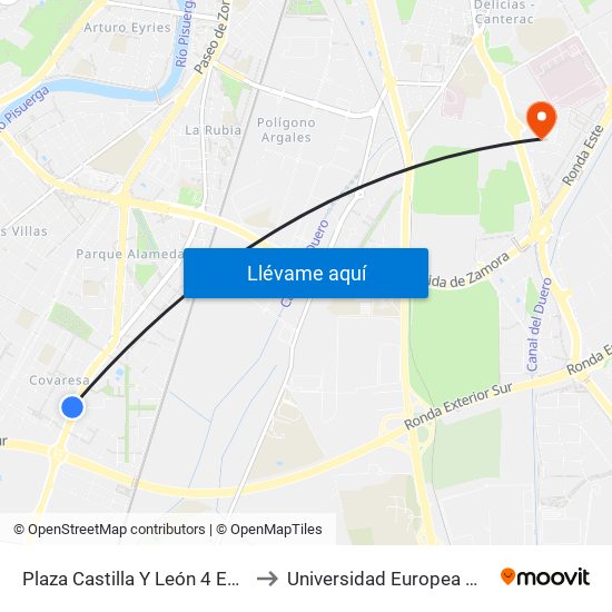 Plaza Castilla Y León 4  Esquina Miguel Delibes to Universidad Europea Miguel De Cervantes map