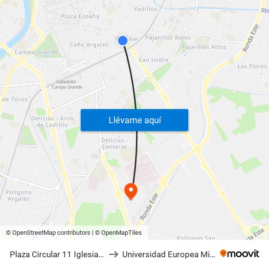 Plaza Circular 11 Iglesia Corazón De María to Universidad Europea Miguel De Cervantes map