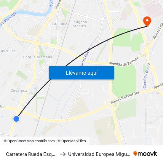 Carretera Rueda Esquina Madroño to Universidad Europea Miguel De Cervantes map