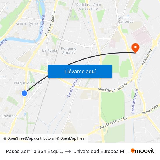 Paseo Zorrilla 364 Esquina Vinos De Rueda to Universidad Europea Miguel De Cervantes map