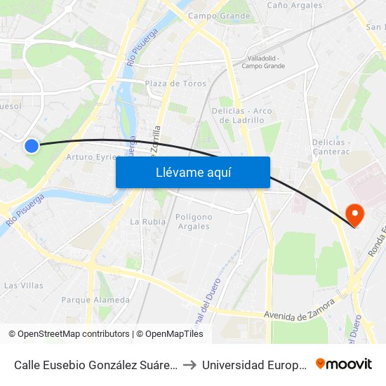 Calle Eusebio González Suárez Frente Federico Landrove Moiño to Universidad Europea Miguel De Cervantes map