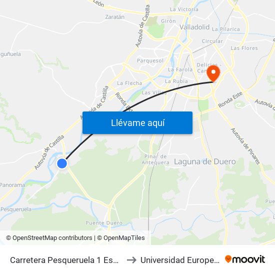 Carretera Pesqueruela 1 Esquina Carretera A Puente Duero to Universidad Europea Miguel De Cervantes map