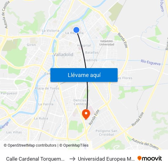 Calle Cardenal Torquemada 50 Esquina Soto to Universidad Europea Miguel De Cervantes map