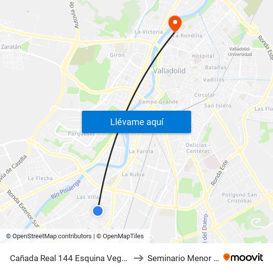 Cañada Real 144 Esquina Vega De Valdetronco to Seminario Menor Diocesano map