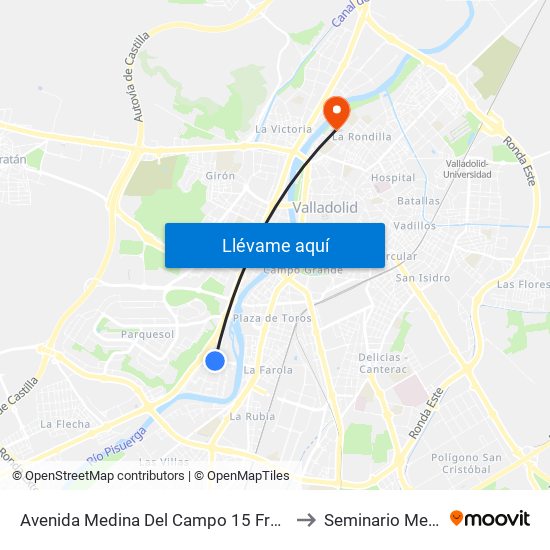 Avenida Medina Del Campo 15 Frente Centro Salud Arturo Eyríes to Seminario Menor Diocesano map