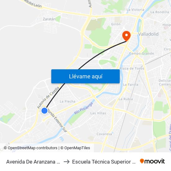 Avenida De Aranzana (Ieso Arroyo) to Escuela Técnica Superior De Arquitectura map