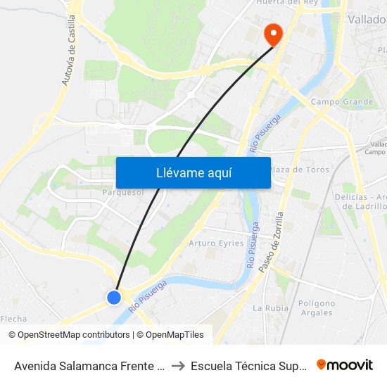 Avenida Salamanca Frente Puente De La Hispanidad to Escuela Técnica Superior De Arquitectura map